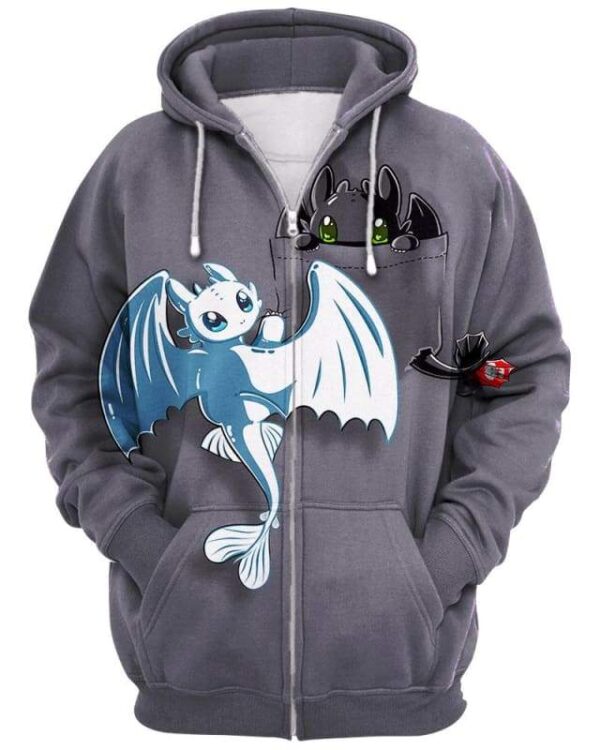 Night Fury Pocket - All Over Apparel - Zip Hoodie / S - www.secrettees.com