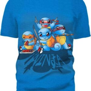 Ninja Squirtles - All Over Apparel - T-Shirt / S - www.secrettees.com