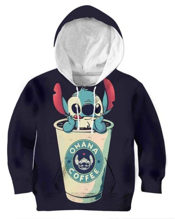 Ohana Coffee - All Over Apparel - Kid Hoodie / S - www.secrettees.com