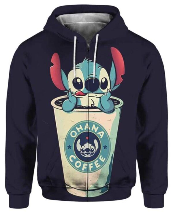 Ohana Coffee - All Over Apparel - Zip Hoodie / S - www.secrettees.com