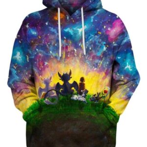 Peaceful Land Night Fury Light Fury & Hiccup - All Over Apparel - Hoodie / S - www.secrettees.com