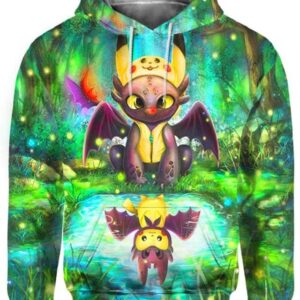 Pikachu And Toothless - All Over Apparel - Hoodie / S - www.secrettees.com