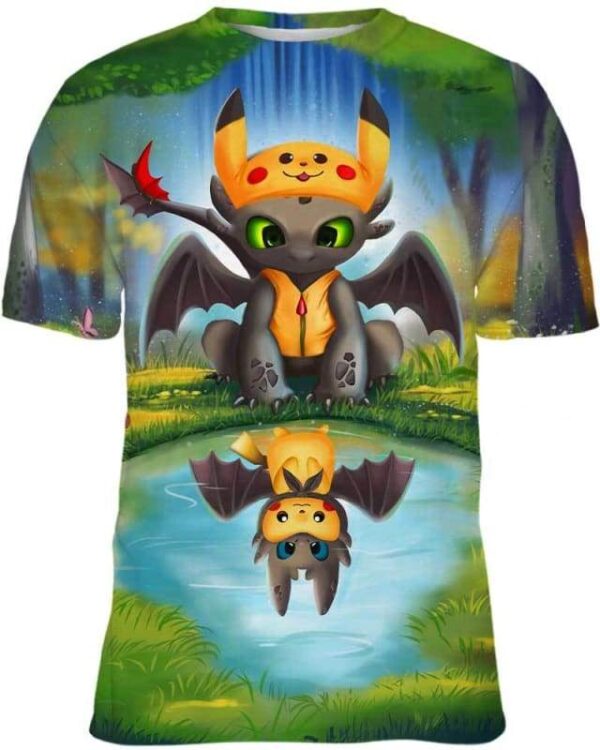 Pikachu and Toothless - All Over Apparel - Kid Tee / S - www.secrettees.com