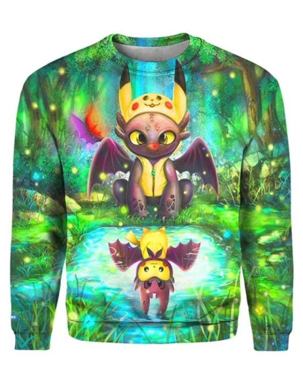 Pikachu And Toothless - All Over Apparel - Sweatshirt / S - www.secrettees.com