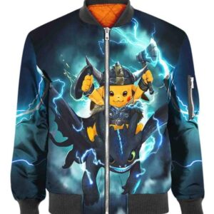 Pikachu Toothless Viking - All Over Apparel - Bomber / S - www.secrettees.com