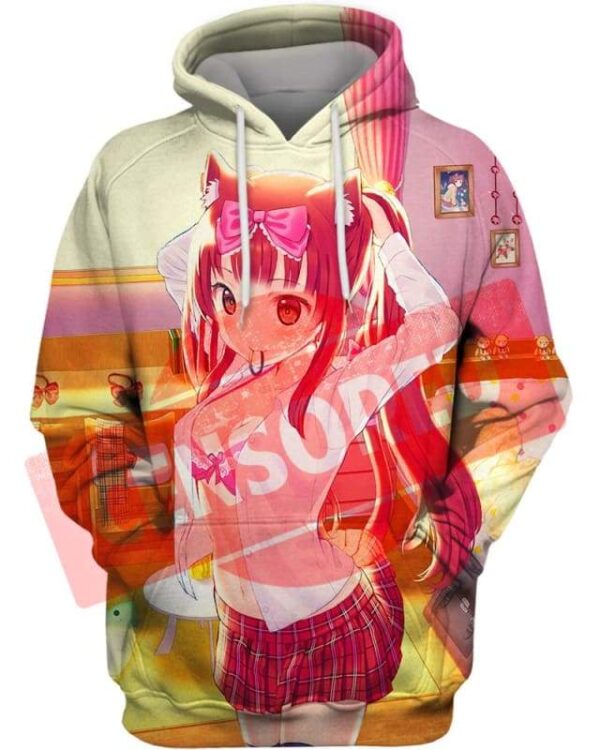Pink Bow - All Over Apparel - Hoodie / S - www.secrettees.com