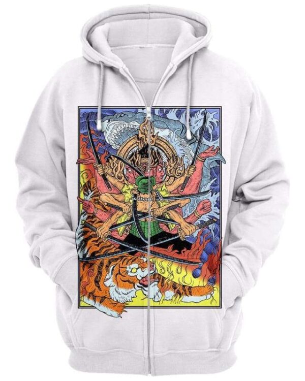 Pirate Hunter - All Over Apparel - Zip Hoodie / S - www.secrettees.com