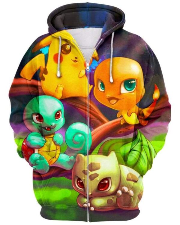 Pokemon Babies - All Over Apparel - Zip Hoodie / S - www.secrettees.com