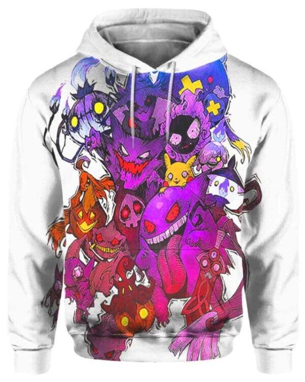 Pokemon Ghosts - All Over Apparel - Hoodie / S - www.secrettees.com