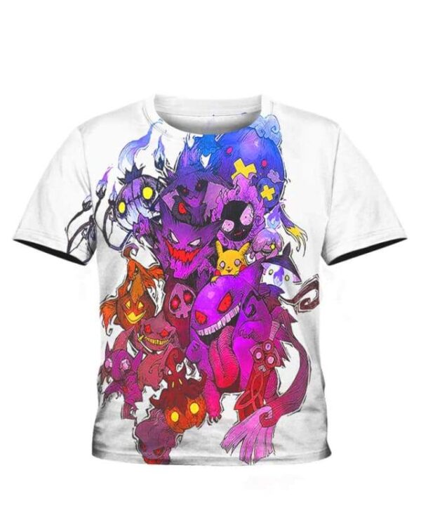 Pokemon Ghosts - All Over Apparel - Kid Tee / S - www.secrettees.com