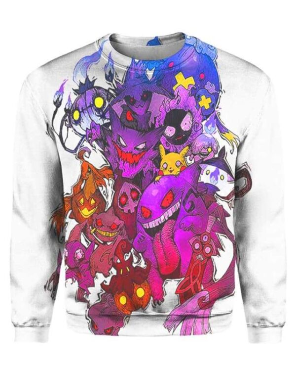 Pokemon Ghosts - All Over Apparel - Sweatshirt / S - www.secrettees.com