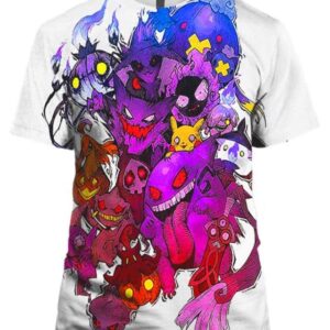 Pokemon Ghosts - All Over Apparel - T-Shirt / S - www.secrettees.com
