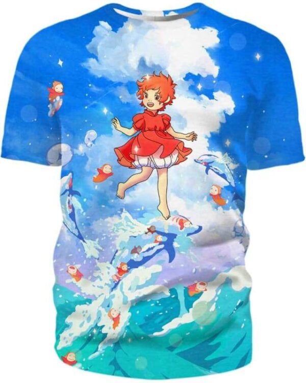 Ponyo - All Over Apparel - T-Shirt / S - www.secrettees.com