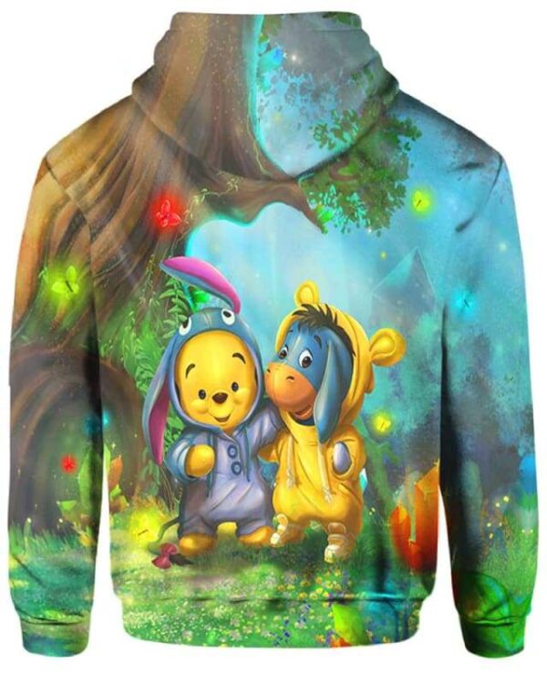 Pooh and Eeyore In The Forest - All Over Apparel - www.secrettees.com