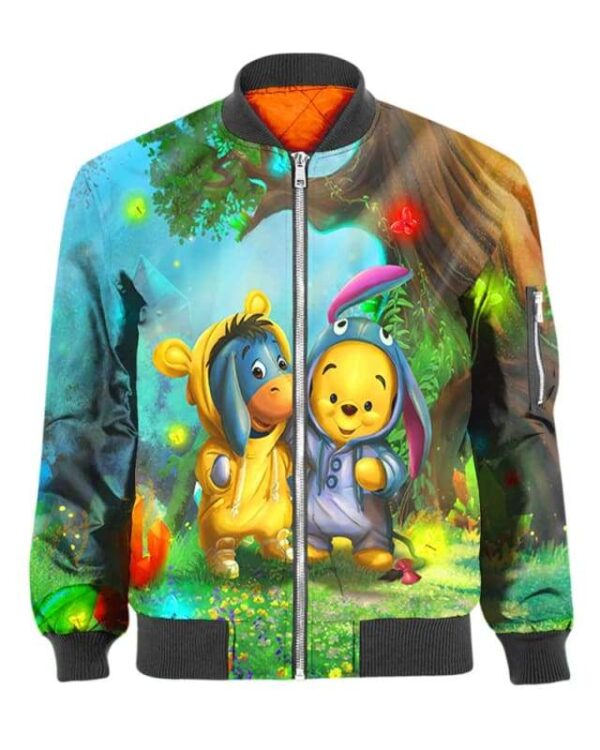 Pooh and Eeyore In The Forest - All Over Apparel - Bomber / S - www.secrettees.com