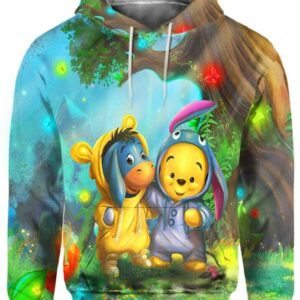 Pooh and Eeyore In The Forest - All Over Apparel - Hoodie / S - www.secrettees.com