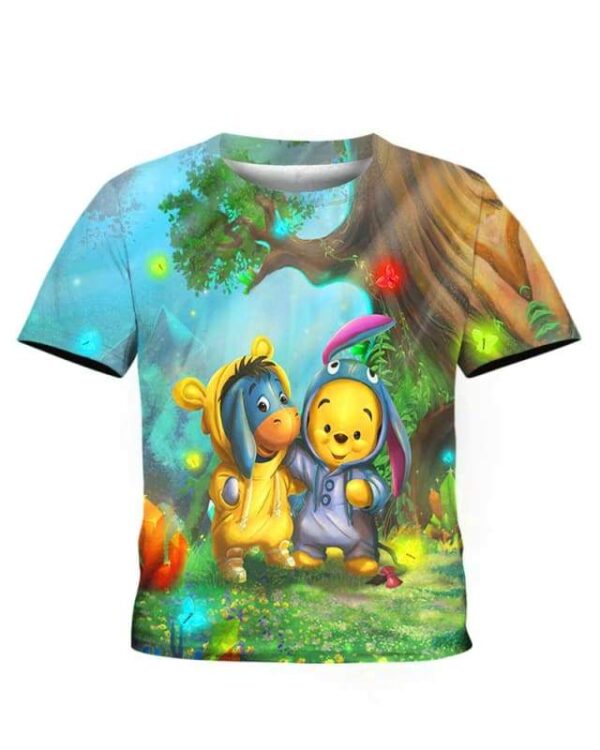 Pooh and Eeyore In The Forest - All Over Apparel - Kid Tee / S - www.secrettees.com
