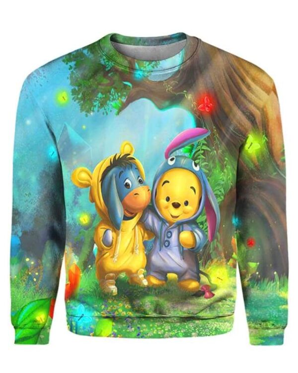 Pooh and Eeyore In The Forest - All Over Apparel - Sweatshirt / S - www.secrettees.com