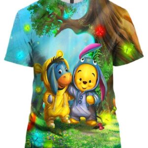 Pooh and Eeyore In The Forest - All Over Apparel - T-Shirt / S - www.secrettees.com