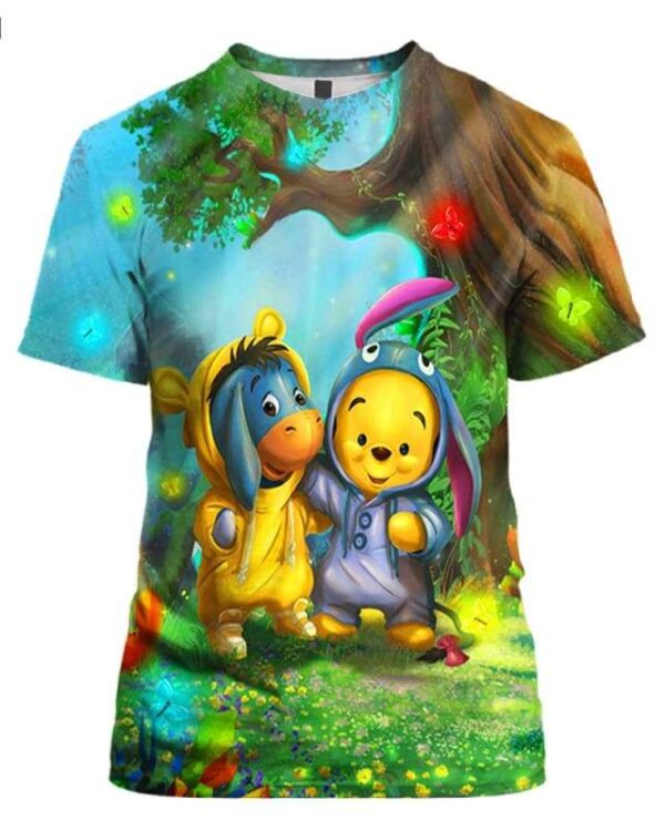 Pooh and Eeyore In The Forest - All Over Apparel - T-Shirt / S - www.secrettees.com