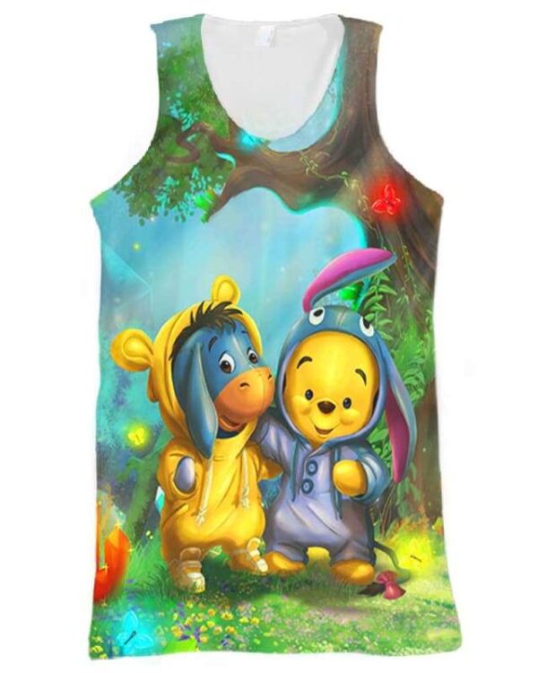 Pooh and Eeyore In The Forest - All Over Apparel - Tank Top / S - www.secrettees.com