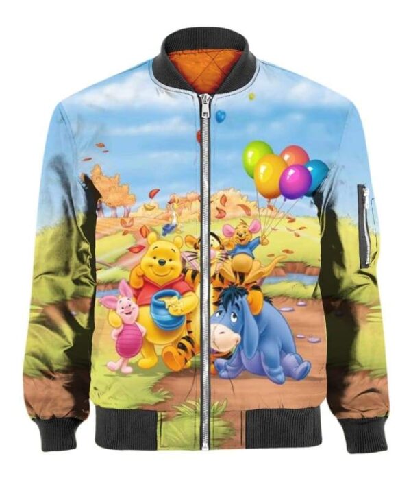 Pooh Balloon - All Over Apparel - Bomber / S - www.secrettees.com