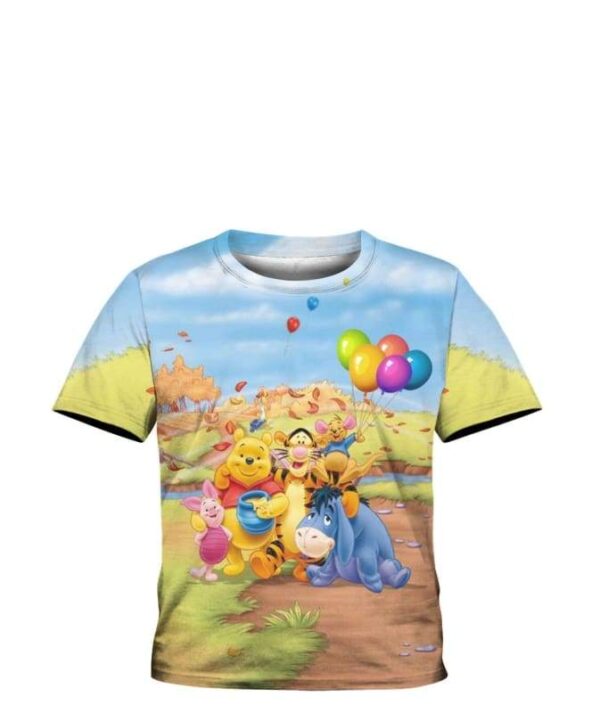 Pooh Balloon - All Over Apparel - Kid Tee / S - www.secrettees.com