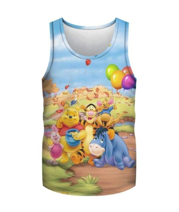 Pooh Balloon - All Over Apparel - Tank Top / S - www.secrettees.com