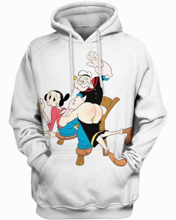 Popeye & Olive Oyl Sculaccia - All Over Apparel - Hoodie / S - www.secrettees.com