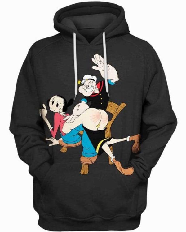 Popeye & Olive Oyl Sculaccia - All Over Apparel - Hoodie / S - www.secrettees.com