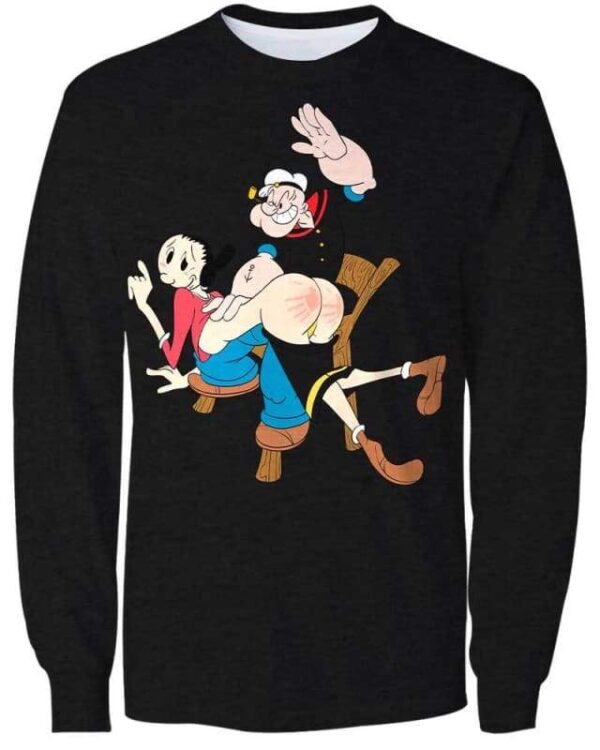 Popeye & Olive Oyl Sculaccia - All Over Apparel - Sweatshirt / S - www.secrettees.com