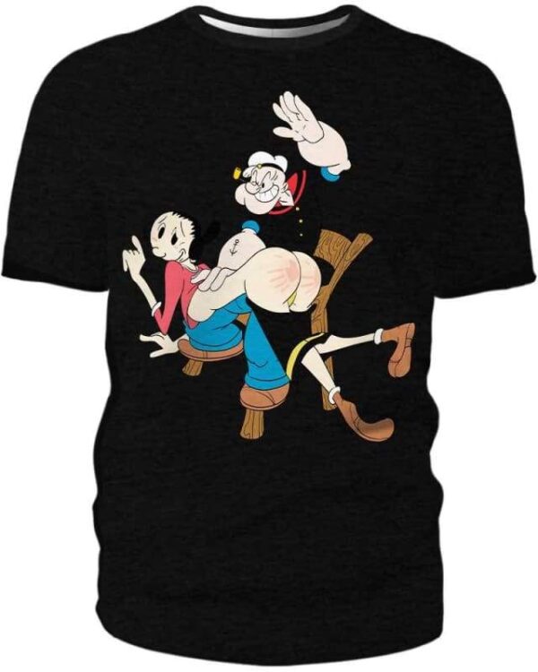 Popeye & Olive Oyl Sculaccia - All Over Apparel - T-Shirt / S - www.secrettees.com