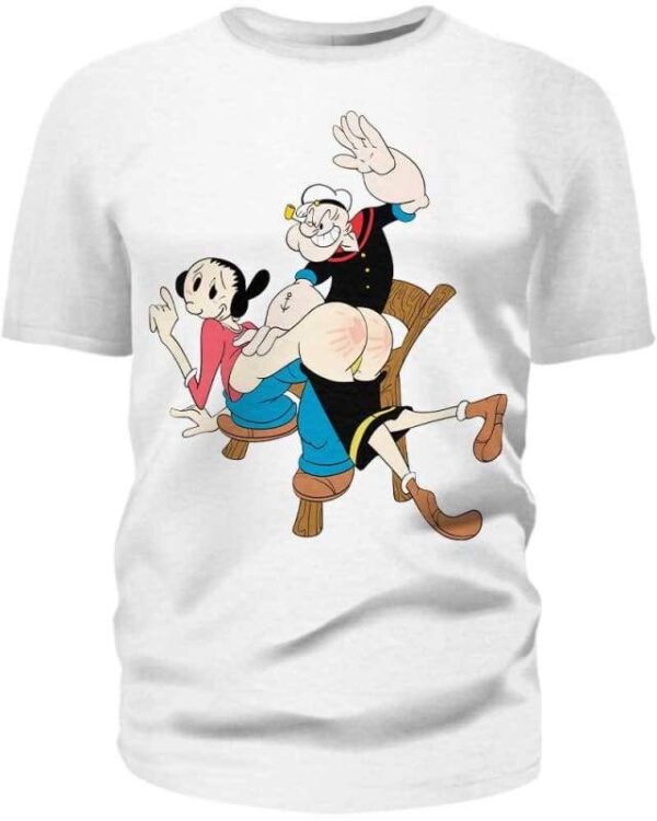 Popeye & Olive Oyl Sculaccia - All Over Apparel - T-Shirt / S - www.secrettees.com