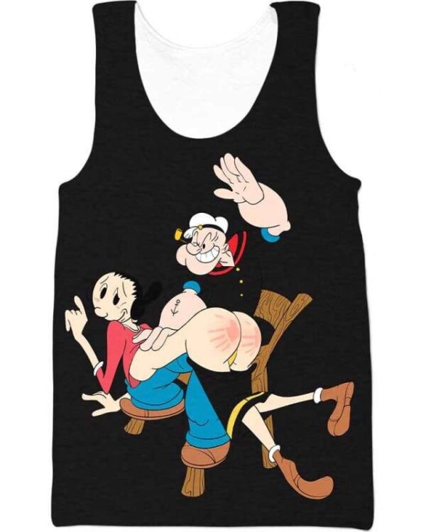 Popeye & Olive Oyl Sculaccia - All Over Apparel - Tank Top / S - www.secrettees.com