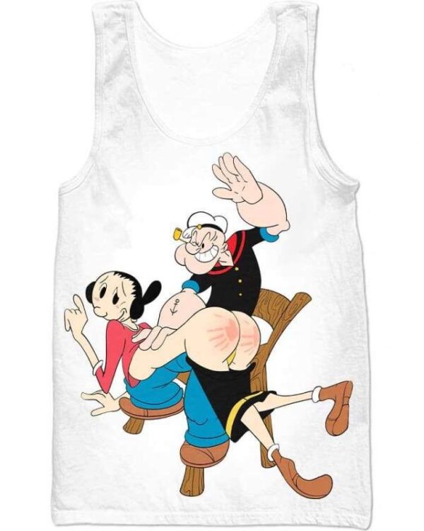 Popeye & Olive Oyl Sculaccia - All Over Apparel - Tank Top / S - www.secrettees.com