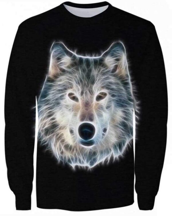 Portrait Of Wolf Fractal - All Over Apparel - Sweatshirt / S - www.secrettees.com