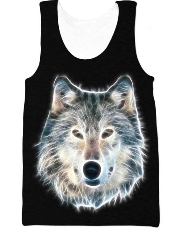 Portrait Of Wolf Fractal - All Over Apparel - Tank Top / S - www.secrettees.com