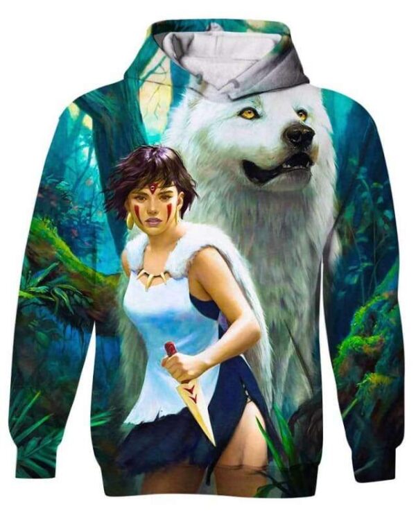Princess And Wolf - All Over Apparel - Kid Hoodie / S - www.secrettees.com