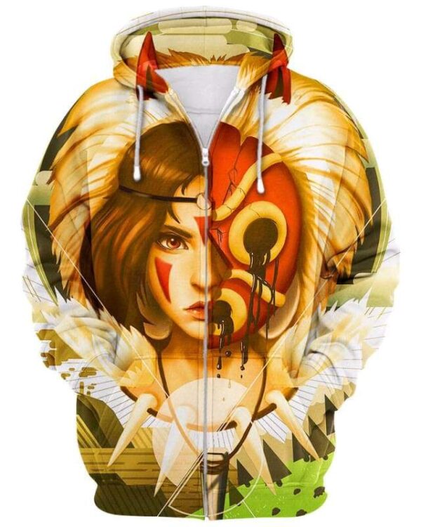 Princess Mononoke - All Over Apparel - Zip Hoodie / S - www.secrettees.com