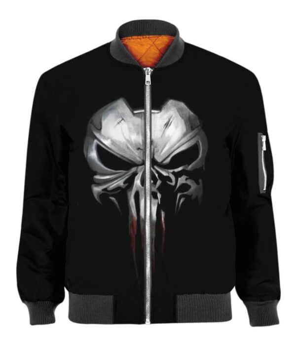 Punisher iron Face 3D All-Over T-shirt Hoodie Sweater Tank - All Over Apparel - Bomber / S - www.secrettees.com