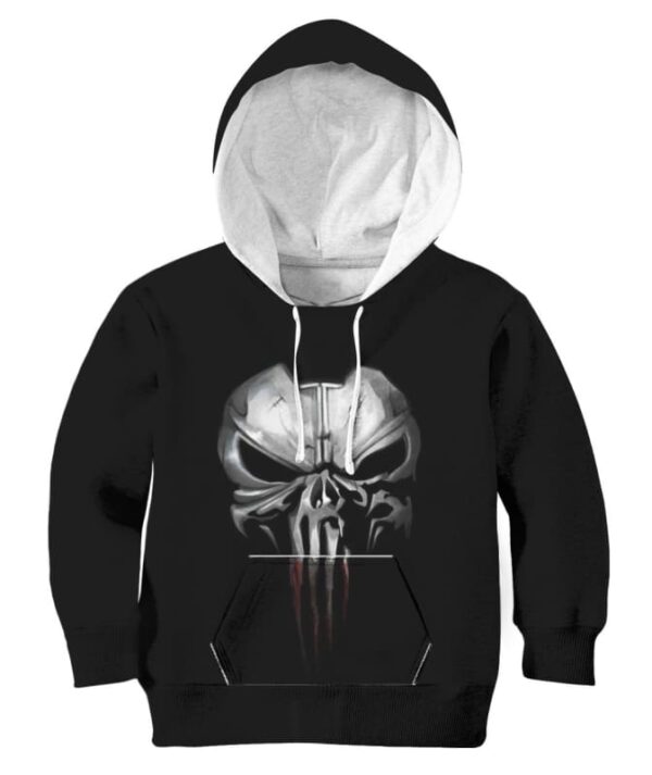 Punisher iron Face 3D All-Over T-shirt Hoodie Sweater Tank - All Over Apparel - Kid Hoodie / S - www.secrettees.com