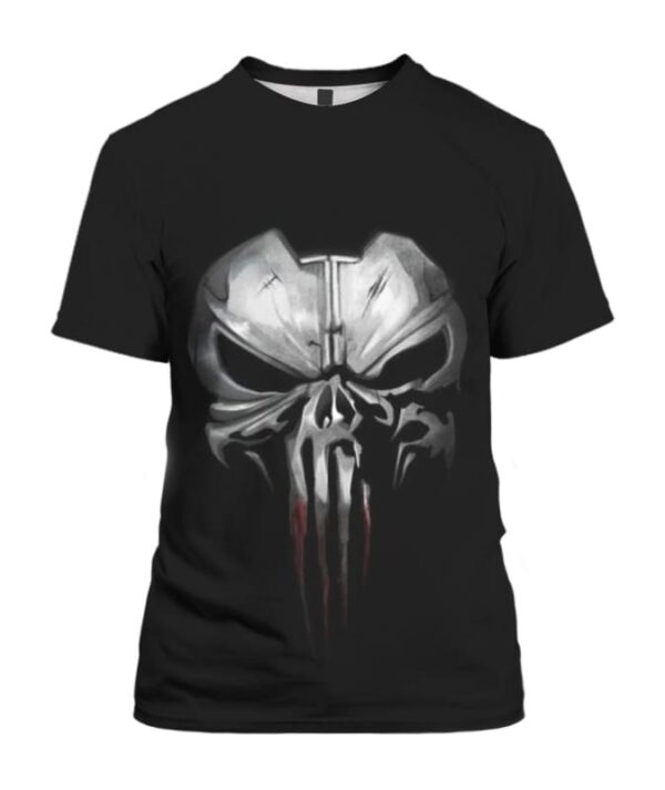 Punisher iron Face 3D All-Over T-shirt Hoodie Sweater Tank - All Over Apparel - T-Shirt / S - www.secrettees.com