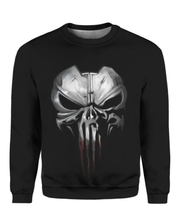 Punisher iron Face 3D All-Over T-shirt Hoodie Sweater Tank - All Over Apparel - Sweatshirt / S - www.secrettees.com