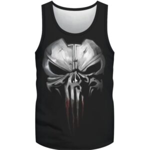 Punisher iron Face 3D All-Over T-shirt Hoodie Sweater Tank - All Over Apparel - Tank Top / S - www.secrettees.com
