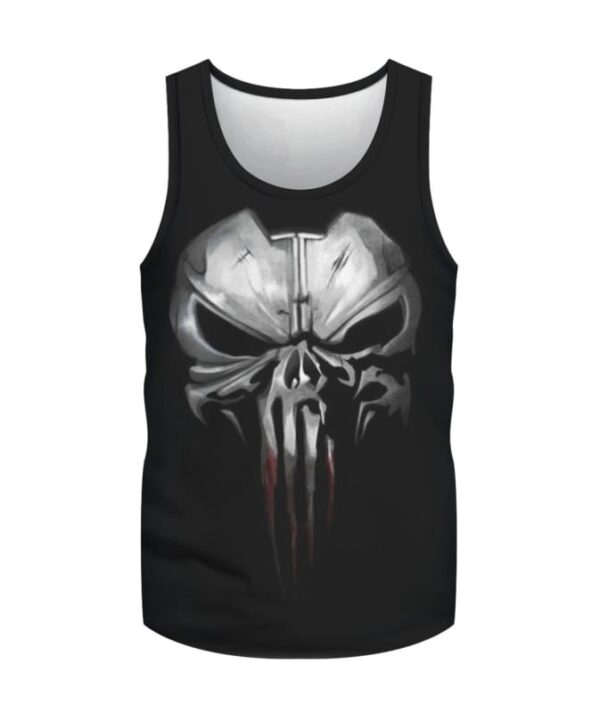 Punisher iron Face 3D All-Over T-shirt Hoodie Sweater Tank - All Over Apparel - Tank Top / S - www.secrettees.com