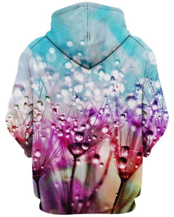 Purple Silk Flowers With Dewdrops - All Over Apparel - www.secrettees.com