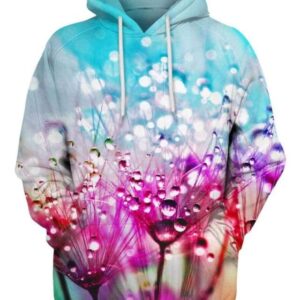 Purple Silk Flowers With Dewdrops - All Over Apparel - Hoodie / S - www.secrettees.com