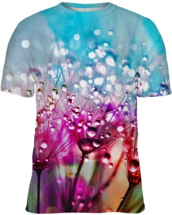 Purple Silk Flowers With Dewdrops - All Over Apparel - Kid Tee / S - www.secrettees.com