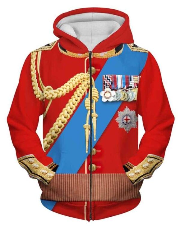 Queen Elizabeth Army Uniform Armed Forces - All Over Apparel - Zip Hoodie / S - www.secrettees.com