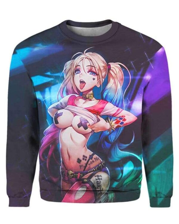 Quinn Sexy Anime - All Over Apparel - Sweatshirt / S - www.secrettees.com